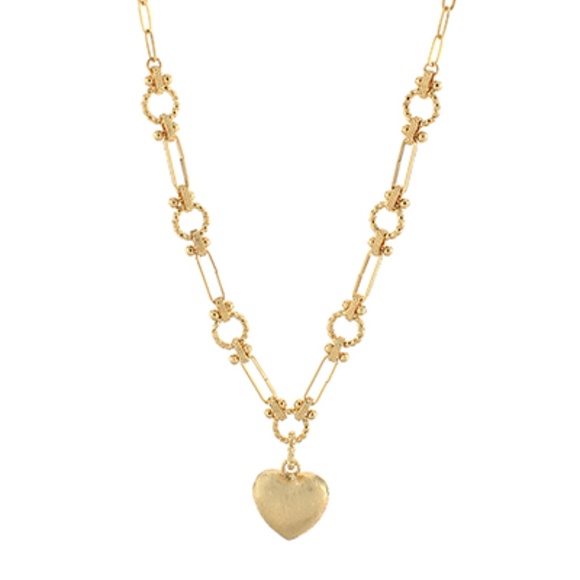 Circle Station Heart Pendant Necklace - Picture 1 of 2